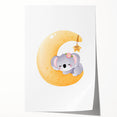 Sleeping Koala on Moon Kids Room Print - Nursery Wall Art