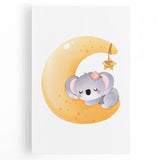 Sleeping Koala on Moon Kids Room Print - Nursery Wall Art
