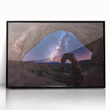 Framed acrylic artwork showcasing vibrant canyons in a dramatic landscape, featuring deep colors and intricate textures, perfect for modern home decor.