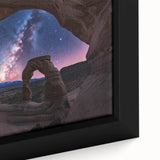 Framed canvas artwork showcasing a vibrant landscape of canyons, featuring rich earthy tones and dramatic textures, ideal for enhancing home decor.