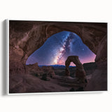Framed landscape canvas art depicting majestic canyons in warm earth tones, showcased from a side view against a white background, perfect for home decor.