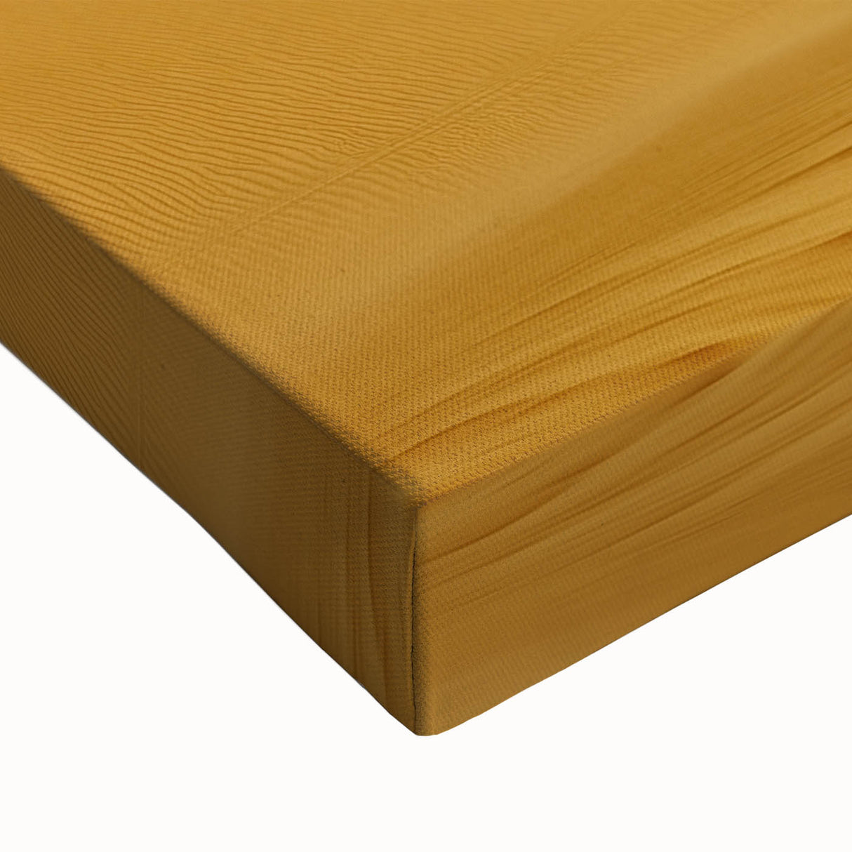 Close-up of a stretched canvas depicting a vibrant desert landscape, showcasing warm tones of orange and yellow, perfect for home decor and wall art enthusiasts.
