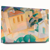 Modern Wall Art – Abstract Geometric Landscape with Soft Pastel Tones