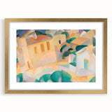 Modern Wall Art – Abstract Geometric Landscape with Soft Pastel Tones