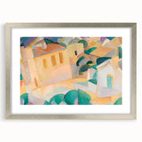 Modern Wall Art – Abstract Geometric Landscape with Soft Pastel Tones