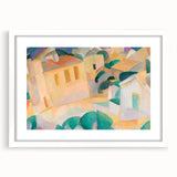 Modern Wall Art – Abstract Geometric Landscape with Soft Pastel Tones