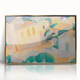 Modern Wall Art – Abstract Geometric Landscape with Soft Pastel Tones