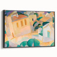 Modern Wall Art – Abstract Geometric Landscape with Soft Pastel Tones