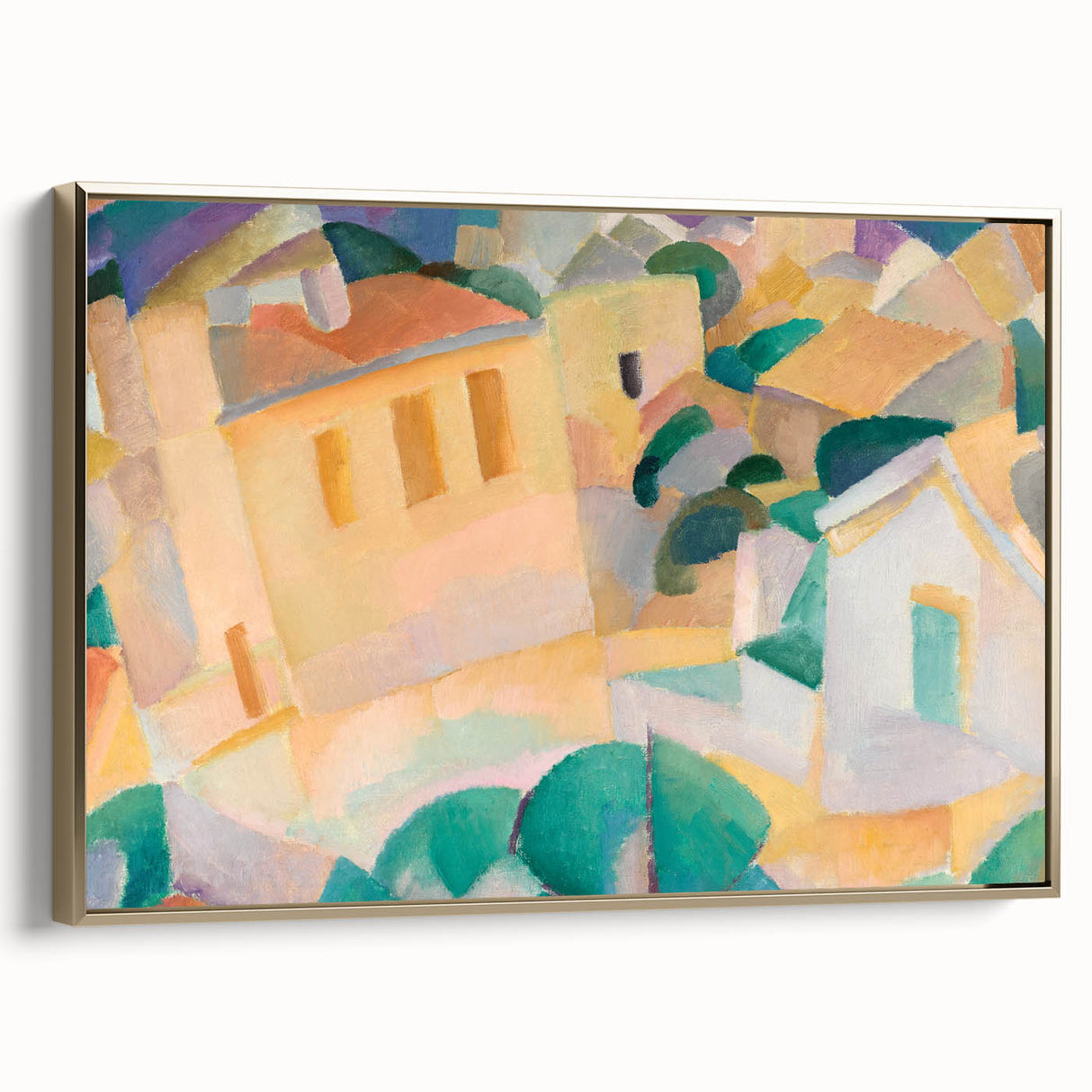 Modern Wall Art – Abstract Geometric Landscape with Soft Pastel Tones