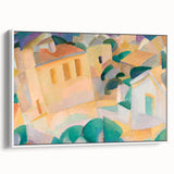 Modern Wall Art – Abstract Geometric Landscape with Soft Pastel Tones