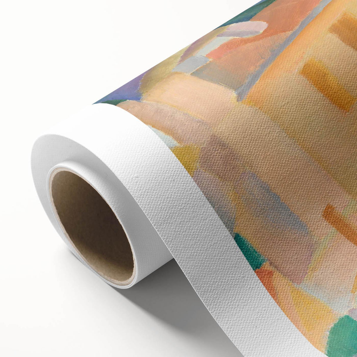 Modern Wall Art – Abstract Geometric Landscape with Soft Pastel Tones