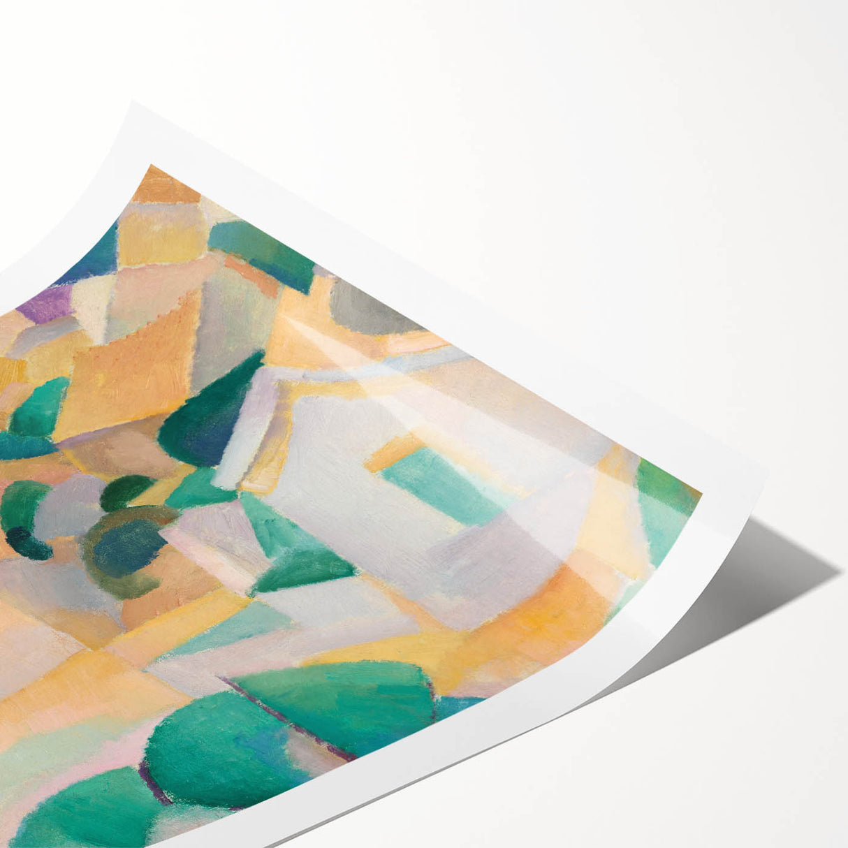 Modern Wall Art – Abstract Geometric Landscape with Soft Pastel Tones