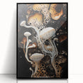 Large abstract wall art in black and white acrylic, framed in black, ideal for modern art wall decor.