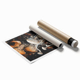 Extra large rolled print featuring close-up floral elements in natural tones, ideal for classy bathroom wall art.