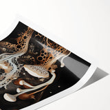 Extra large rolled canvas featuring line art flowers in muted black and white, ideal for large living room wall art.