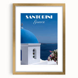Vintage Santorini Travel Poster - Greece Retro Art Print