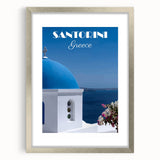 Vintage Santorini Travel Poster - Greece Retro Art Print
