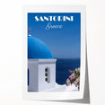 Vintage Santorini Travel Poster - Greece Retro Art Print