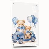 Teddy Bears in Car Nursery Wall Art – Baby Room & Kids Decor