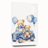 Teddy Bears in Car Nursery Wall Art – Baby Room & Kids Decor