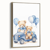 Teddy Bears in Car Nursery Wall Art – Baby Room & Kids Decor