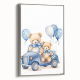 Teddy Bears in Car Nursery Wall Art – Baby Room & Kids Decor