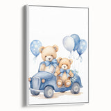 Teddy Bears in Car Nursery Wall Art – Baby Room & Kids Decor