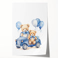 Teddy Bears in Car Nursery Wall Art – Baby Room & Kids Decor
