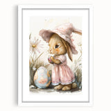 Easter Bunny - Kids Room Wall Art Canvas and Framed Options