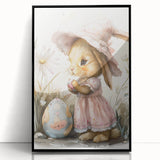 Easter Bunny - Kids Room Wall Art Canvas and Framed Options