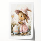 Easter Bunny - Kids Room Wall Art Canvas and Framed Options