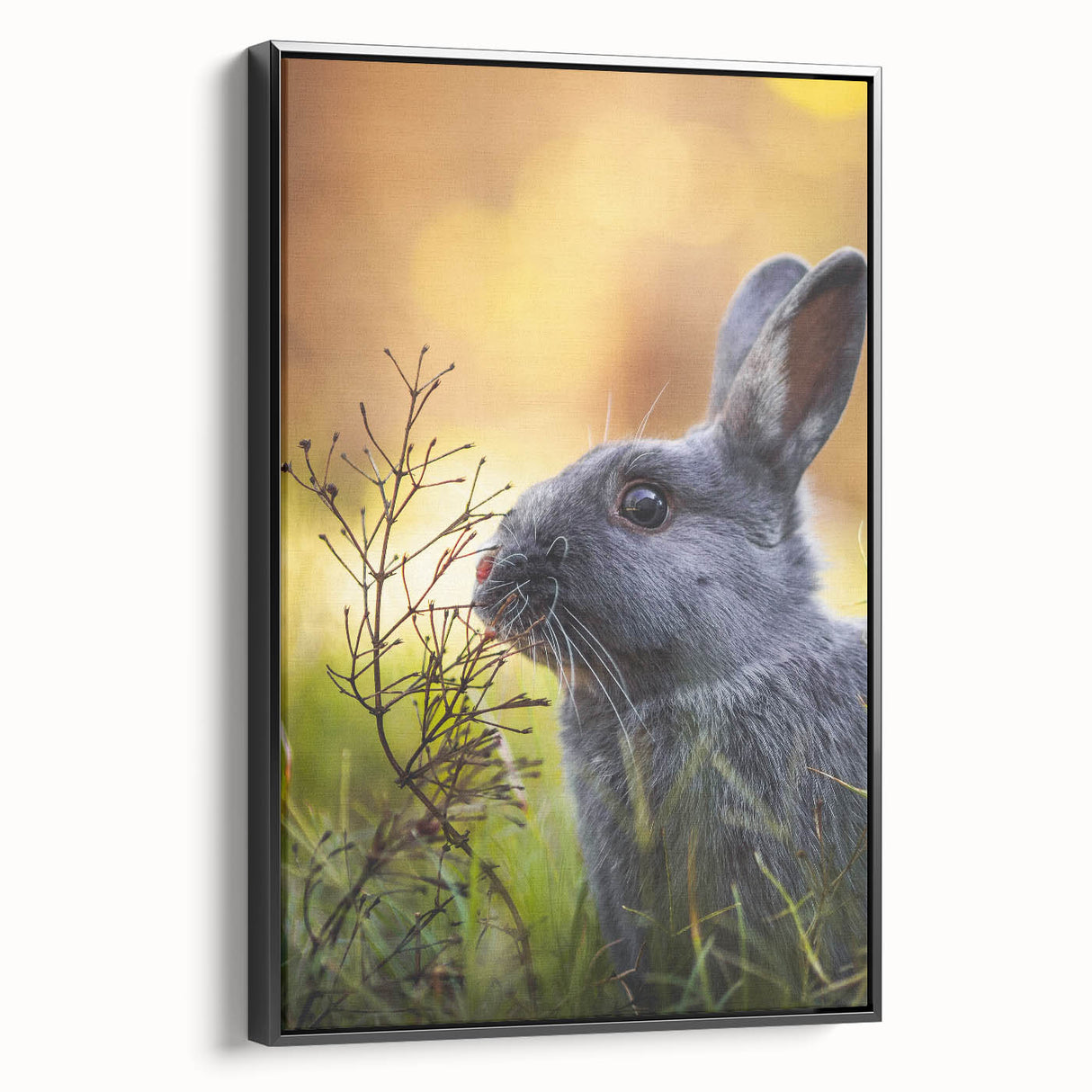 Black and white vintage poster art of a spring landscape on framed canvas, ideal for bedroom wall decor.