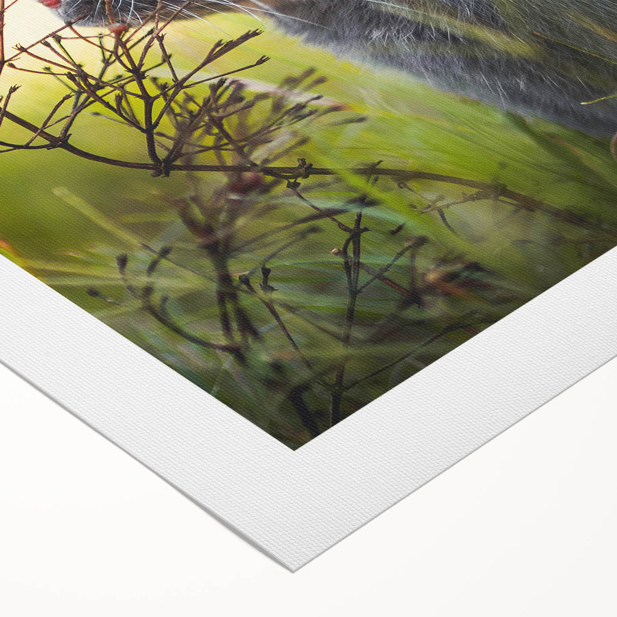 Art deco poster of a stylized spring scene in pastel shades, printed on rolled canvas, suitable for dining room walls.