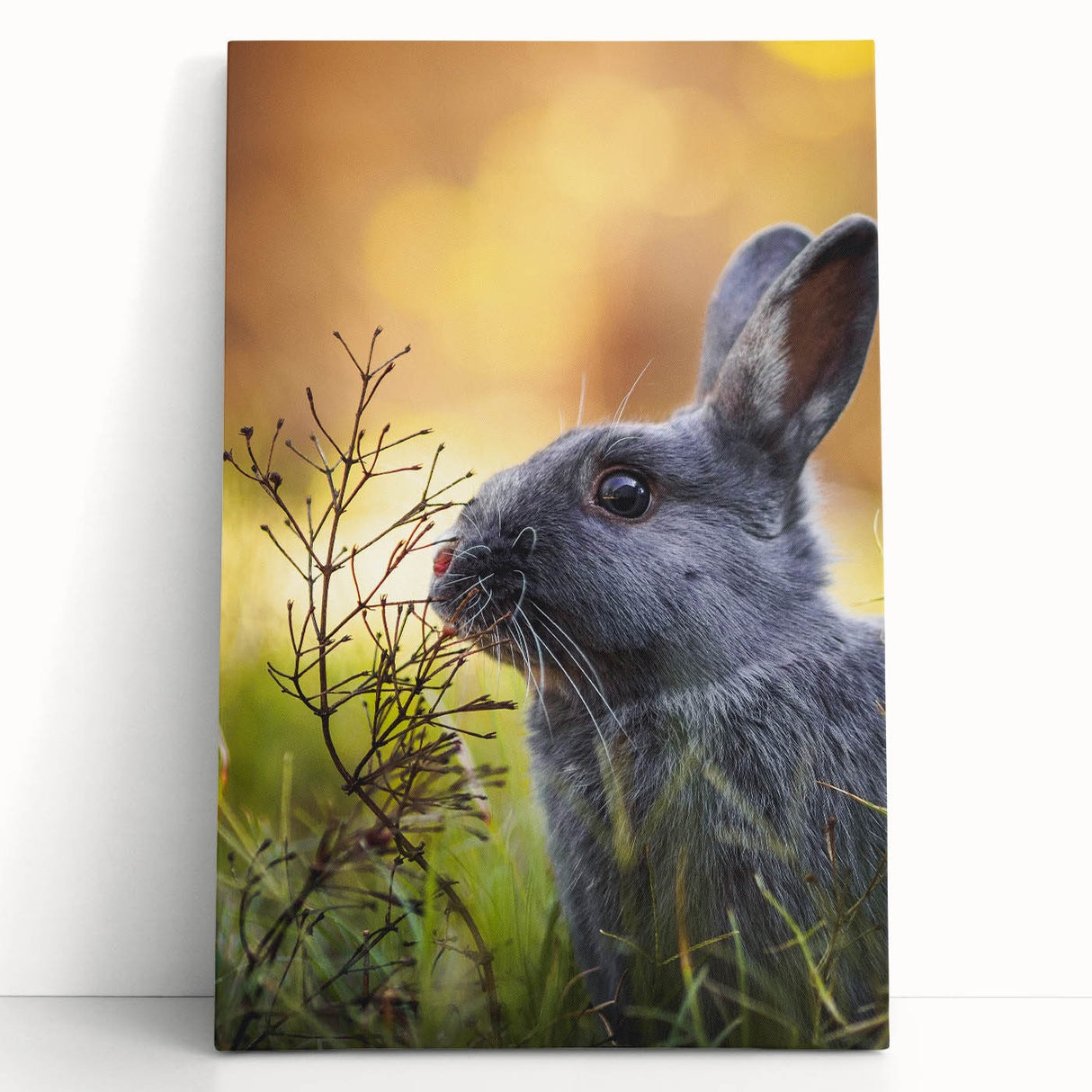 Black and white large art on stretched canvas depicting spring season, ideal for kitchen wall art or bedroom.