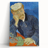 Large black and white print of Van Gogh's 'Starry Night' on stretched canvas, ideal for kitchen art.