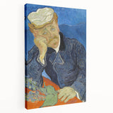 Side view of a large stretched canvas depicting Van Gogh’s Starry Night in blue and yellow tones, ideal for kitchen wall art.
