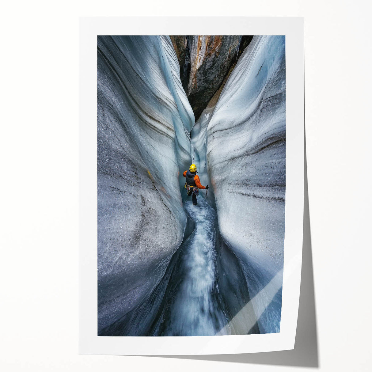 Stunning rolled print showcasing a vibrant landscape scene with intricate cave formations, expertly crafted for wall decor and packaged in a durable tube for safe delivery.