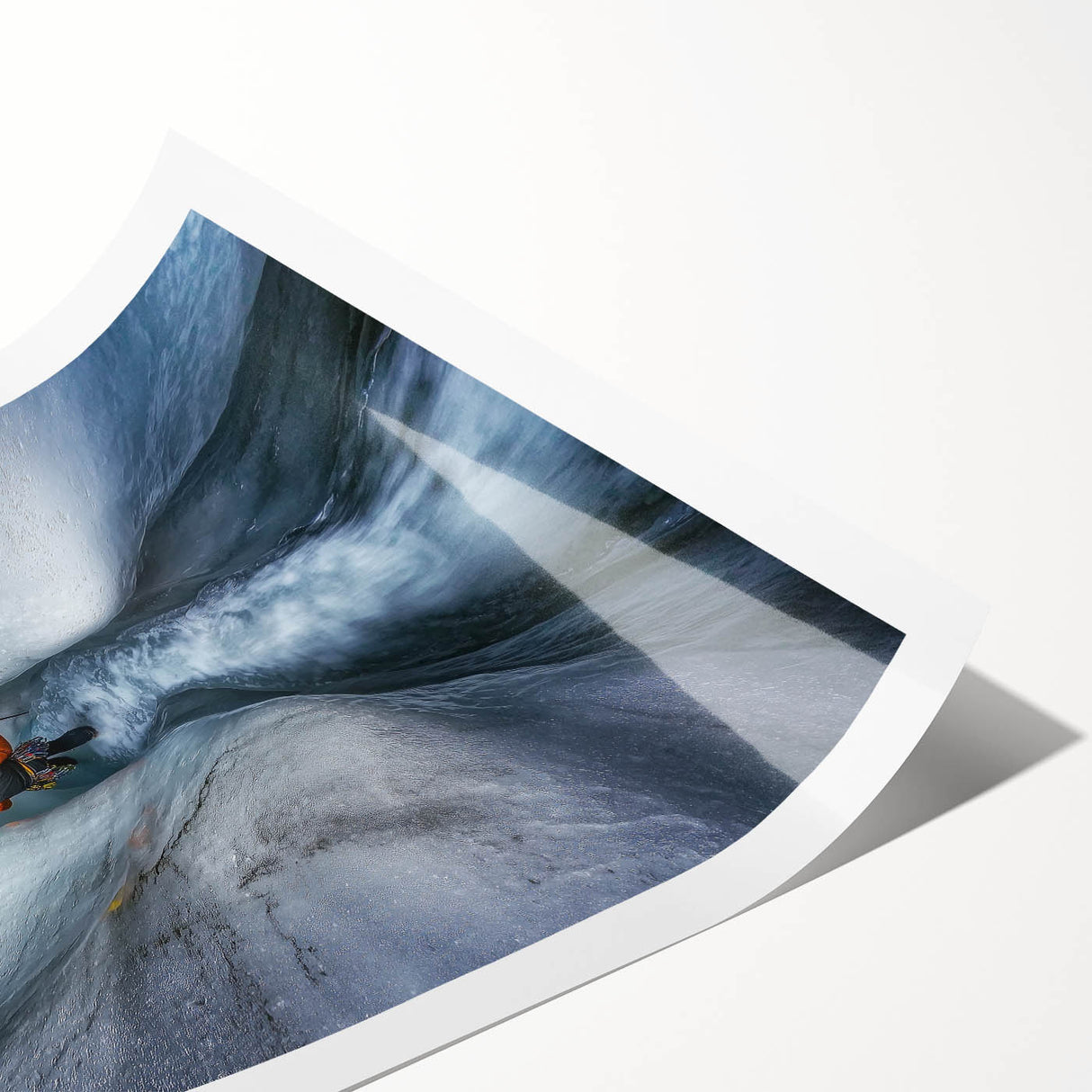 Stunning rolled print depicting a vibrant landscape with intricate cave formations and rich earthy colors, perfect for enhancing any home decor.