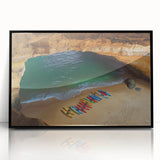 Framed acrylic print of dramatic cliffs landscape, showcasing vibrant colors and intricate details, set in a sleek black frame for modern decor. Perfect for enhancing living spaces with natural beauty.