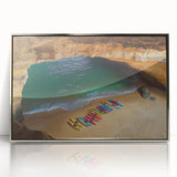 Framed acrylic artwork showcasing dramatic cliffs and landscapes in silver tones, perfect for modern decor. Ideal for adding an elegant touch to any room.