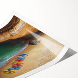 Vibrant landscape cliff scene printed on high-quality rolled canvas, showcasing rich colors and textured details, ideal for home decor or art collection.