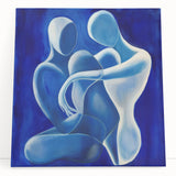 Acrylic Bedroom Wall Art – Abstract Blue Family Framed Canvas