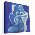 Acrylic Bedroom Wall Art – Abstract Blue Family Framed Canvas