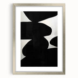Modern Black & White Dining Room Wall Art - Abstract Canvas Print