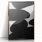 Modern Black & White Dining Room Wall Art - Abstract Canvas Print