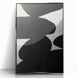 Modern Black & White Dining Room Wall Art - Abstract Canvas Print