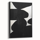 Modern Black & White Dining Room Wall Art - Abstract Canvas Print