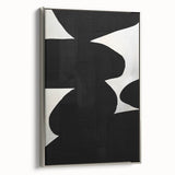 Modern Black & White Dining Room Wall Art - Abstract Canvas Print