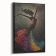 Framed abstract figurative wall art in black, showcasing elegant design elements, displayed in a modern setting, perfect for enhancing contemporary decor.
