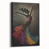 Framed abstract figurative wall art in black, showcasing elegant design elements, displayed in a modern setting, perfect for enhancing contemporary decor.